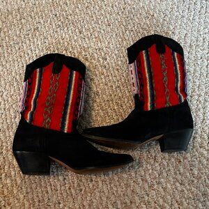 Cowboy Boots Laredo Women's 6 Western Black and Colourful Made in USA